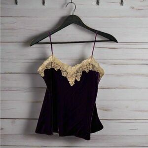 ❌SOLD❌ Vintage Coquette Velvet Laced Cami - Medium